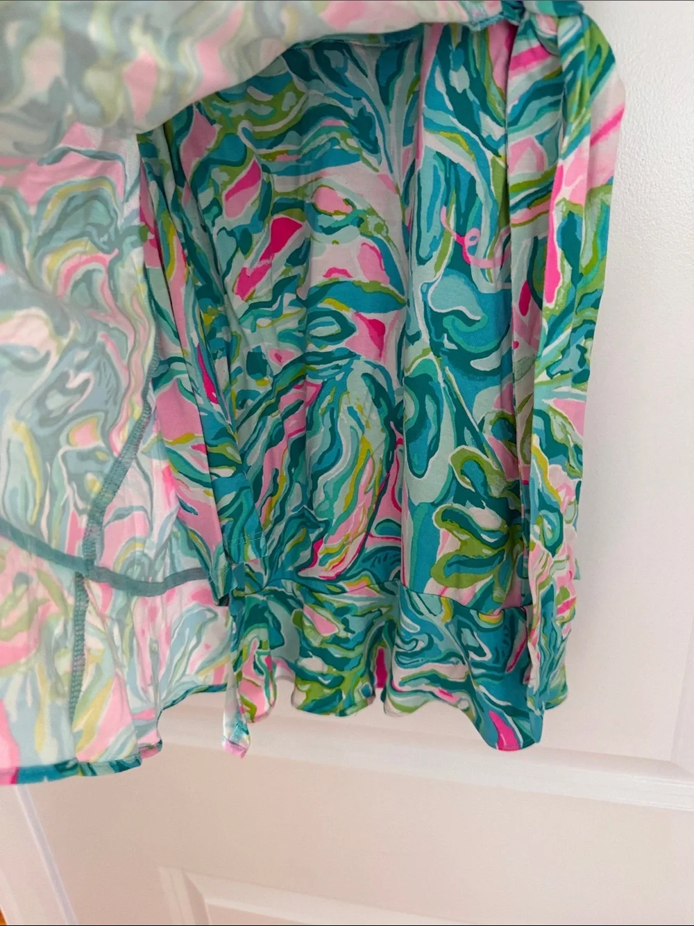 Lilly Pulitzer Girls Wrap Coverup in Teal, Pink & Green